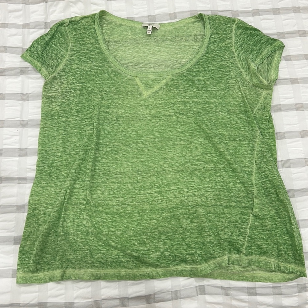 Joie Green & White Tri Blend T Shirt, Size S